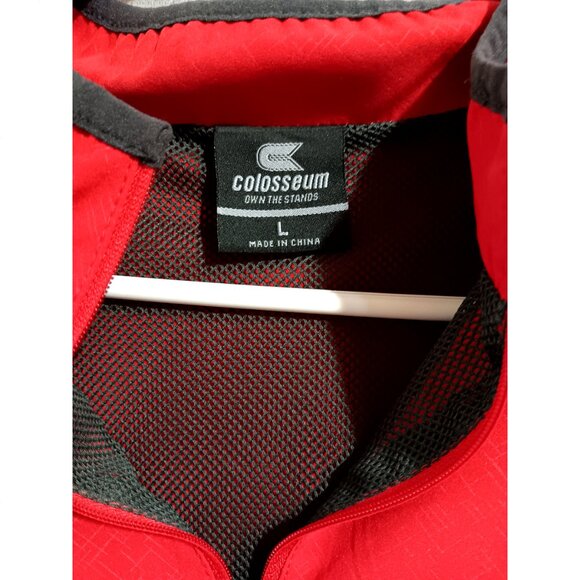 Nebraska Cornhuskers jacket windbreaker Sz L red patterned Colosseum - Picture 4 of 4